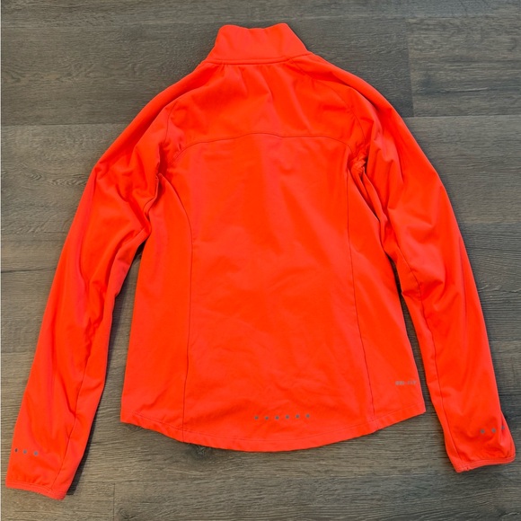 Nike Dri-Fit Running Reflective Neon Orange Full Zip Workout Jacket - Picture 6 of 10